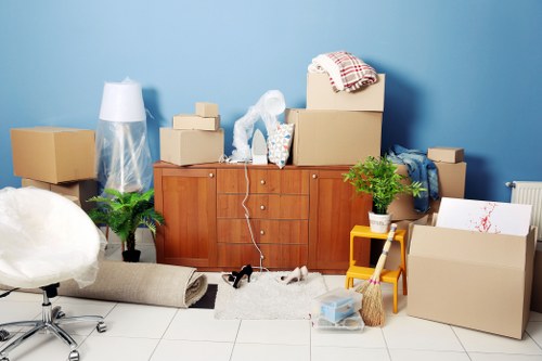 Removal van and moving boxes for a Totteridge home move