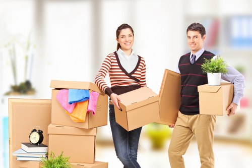 Packed boxes and furniture prepared for a local Totteridge move