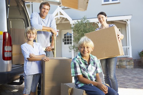 Packed boxes and furniture prepared for a local removal in Totteridge