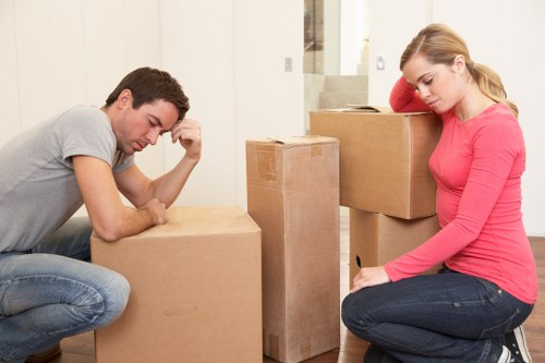 Furniture and boxes being transported by a moving van in Totteridge