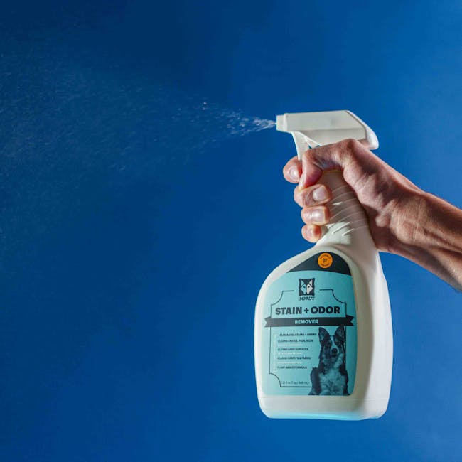 A close-up view of a person wearing yellow rubber gloves spraying cleaning solution onto a translucent, frosted glass surface, likely a refrigerator door interior or similar household appliance, inside a well-lit room. In the background, part of a wooden surface is visible, with the overall environment appearing clean and organized, indicating preparation for home relocation or move-related cleaning by Man with Van Totteridge. The image emphasizes cleaning and packing activities associated with furniture transport and house removals services in Totteridge, with the focus on ensuring thorough cleaning during the moving process.